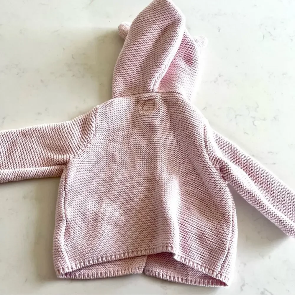 Baby Gap girls pink pearl knit cardigan sweater size 3/6 months